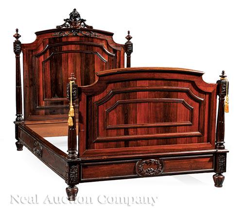 French Carved Rosewood Bed (1 of 2)