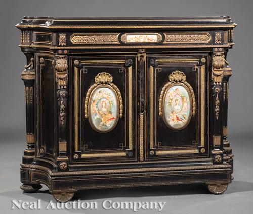 Napoleon III Ebonized Bronze-Mounted Cabinet (1 of 9)