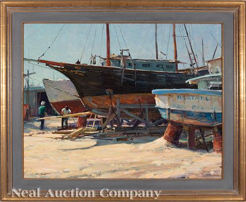 Clyde Aspevig (American/Montana, b. 1951): Clyde Aspevig (American/Montana, b. 1951), "The Black Sailor", 1988, oil on canvas, signed lower left, titled on stretcher, "Grand Central Art Galleries, Inc., New York" label with artist, title and d