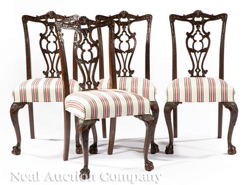 Six Chippendale-Style Mahogany Dining Chairs (1 of 2)