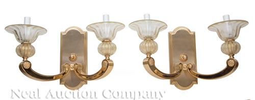 Pair of Murano Glass Two-Light Sconces (1 of 1)