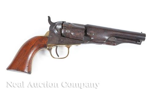 Colt Model 1862 Police Revolver: Colt Model 1862 Police Revolver, c. 1868, 31 cal., five-shot cylinder, rounded trigger guard styling, serial no. 39983, barrel l. 4 1/2 in Provenance: Collection of Brooke and Maria Fox, Metairie, LA