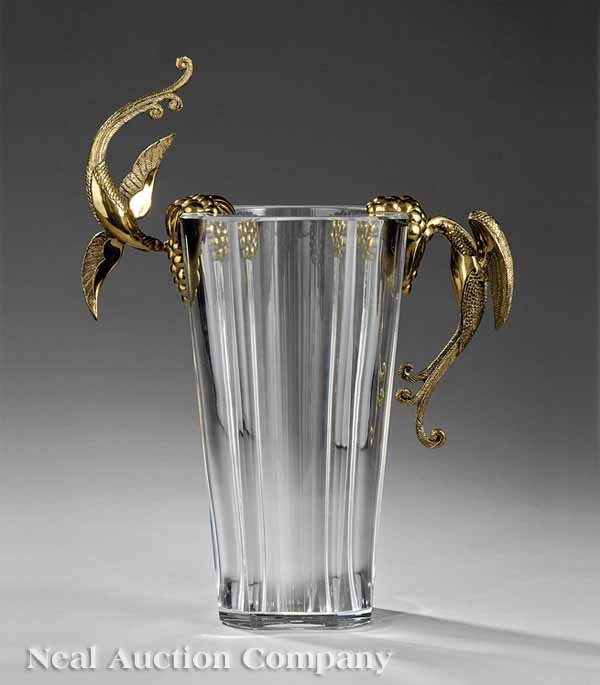 Baccarat Crystal and Bronze Vase