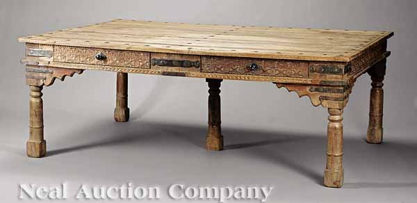 Spanish or Portuguese Carved Walnut Table