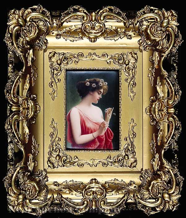 Polychromed Porcelain Plaque of "Maguerite"