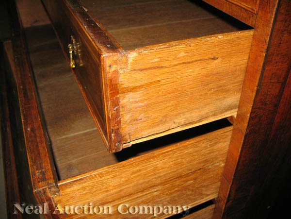Queen Anne Inlaid Burled Walnut Bureau - 3