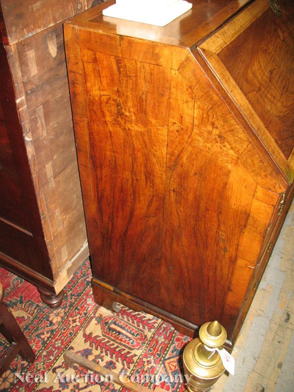 Queen Anne Inlaid Burled Walnut Bureau - 6