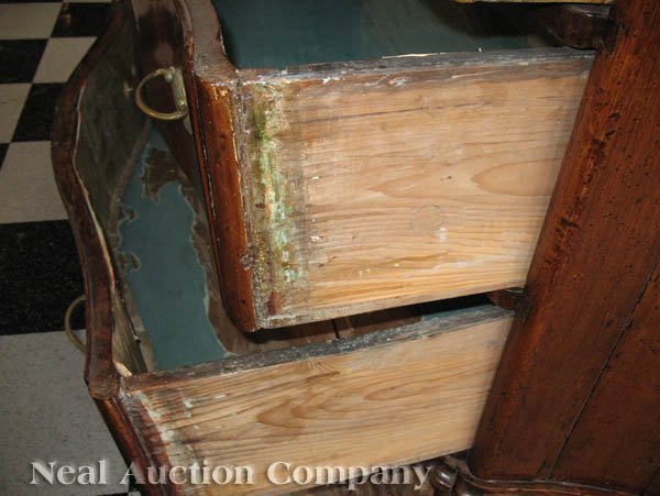 Italian Rococo Carved Walnut Serpentine Commode - 4