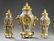 475: Famille Rose Porcelain Clock Garntiture Set