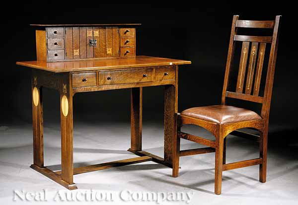 643 Stickley Harvey Ellis Oak Writing Desk Dec 07 2008 Neal