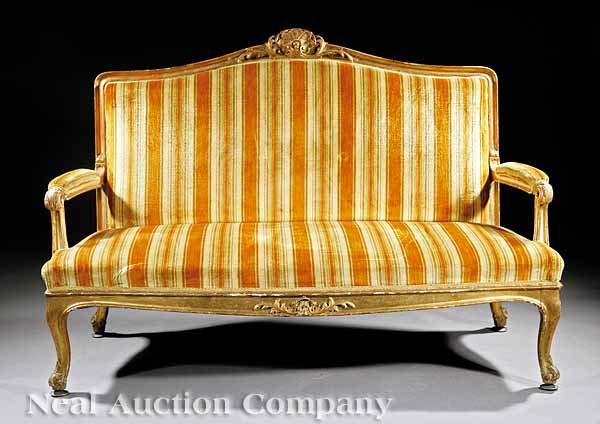 Louis XV-Style Carved Giltwood Salon Suite