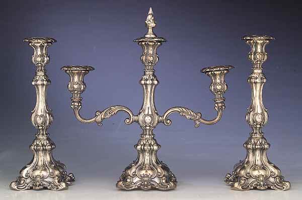 American Silverplate Three Light Ca