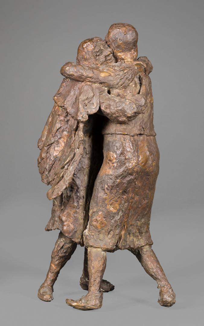 Bronze Figural Group of Two Women Embracing: Bronze Figural Group of Two Women Embracing , 20th c., h. 17 in. Provenance: Property of the Mobile Museum of Art, sold to benefit their collections, care and acquisitions fund. IMPORTANT: All purchas