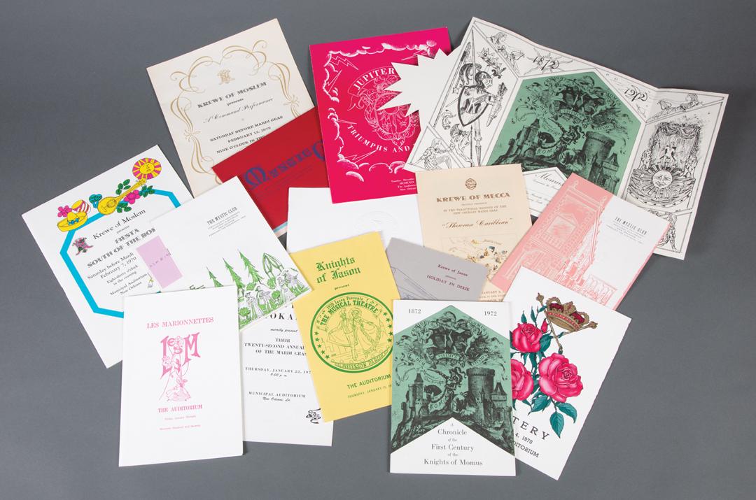 [Mardi Gras] Miscellaneous Krewes: [Mardi Gras] Collection of ball programs and invitations from miscellaneous krewes 1961-1972. (19 pcs.) Provenance: Property deaccessioned from the Louisiana State Museum, proceeds to be used for new 