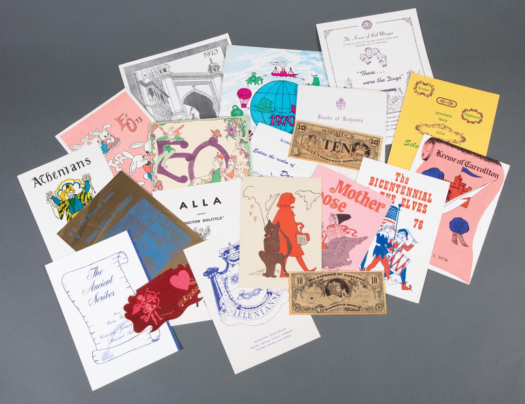 [Mardi Gras] Miscellaneous Krewes: [Mardi Gras] Collection of ball programs and ephemera from miscellaneous krewes 1964-1976 (20 pcs.) Provenance: Property deaccessioned from the Louisiana State Museum, proceeds to be used for new acqu