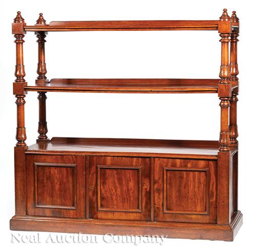 William IV Carved Mahogany Etagere Cabinet (1 of 3)