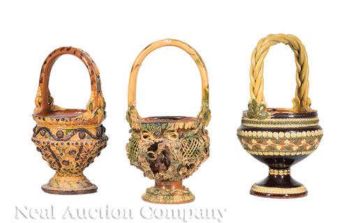Three Good French Majolica Baskets (1 of 1)