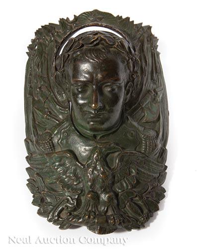French Patinated Bronze Napoleon Billiard Pocket Mount (1 of 1)