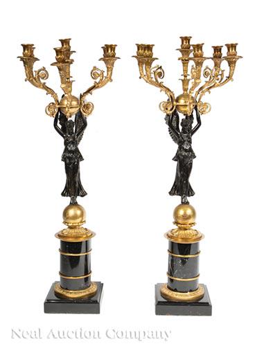 Gilt and Patinated Bronze Candelabra (1 of 2)