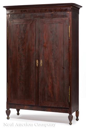 Louisiana Federal Carved Mahogany Armoire (1 of 2)