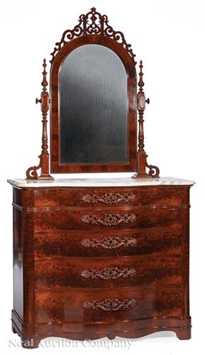 American Rococo Carved Mahogany Dressing Chest (1 of 6)