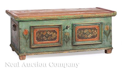 Antique Dutch Polychromed Blanket Chest (1 of 2)