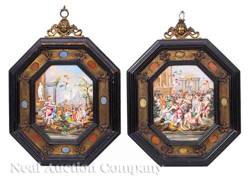 Pair of Capodimonte Porcelain Plaques (1 of 3)