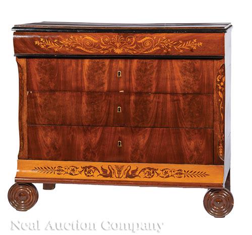 Mahogany and Parcel Ebonized Chest of Drawers (1 of 4)