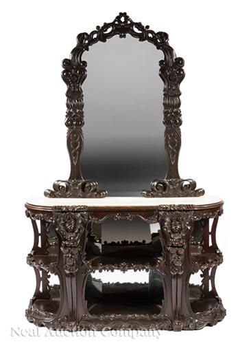 American Rococo Carved Rosewood Etagere, Belter (1 of 3)