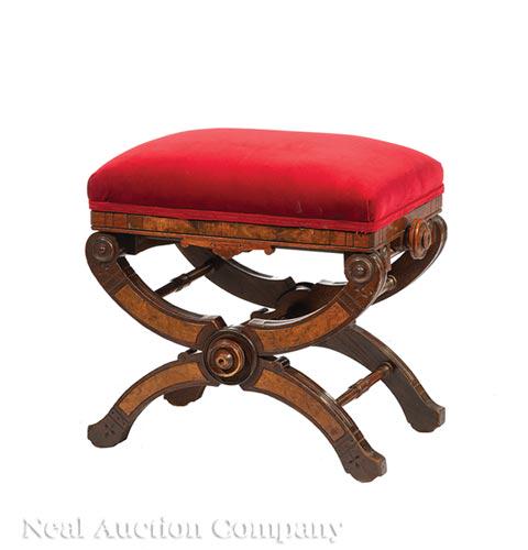 American Walnut Curule Stool (1 of 1)