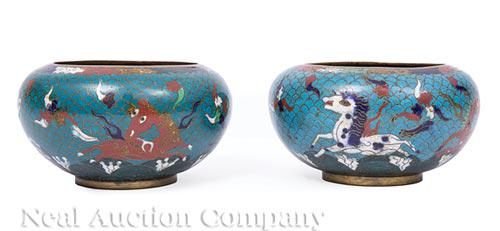 Chinese Ming-Style Cloisonne Enamel Alms Bowls (1 of 7)