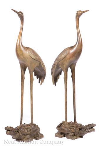 Pair of Chinese Bronze Figural Groups (1 of 2)