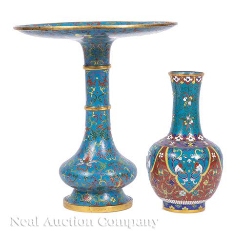 Two Chinese Cloisonne Enamel Vases (1 of 1)