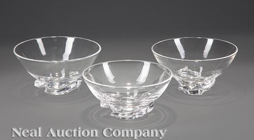 Three Steuben Glass "Spiral" Bowls (1 of 2)