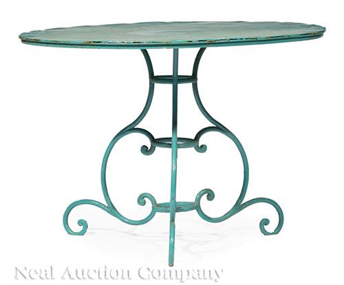 Antique French Wrought Iron Café Table (1 of 2)