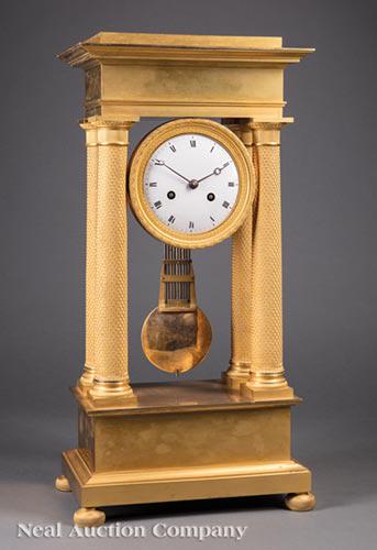 Louis Philippe Gilt Bronze Portico Clock (1 of 1)