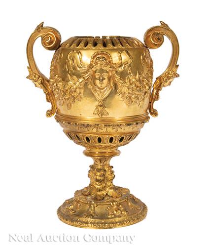 Continental Gilt Bronze Potpourri Vase (1 of 1)