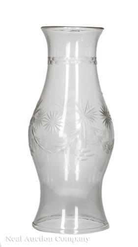 Blown and Cut Glass Hurricane Shade (1 of 1)