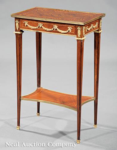 Marquetry and Gilt Bronze-Mounted Side Table (1 of 1)
