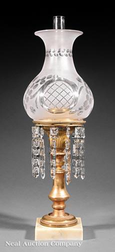 Brass and Bronze Solar Lamp, attr. H.N. Hooper (1 of 1)