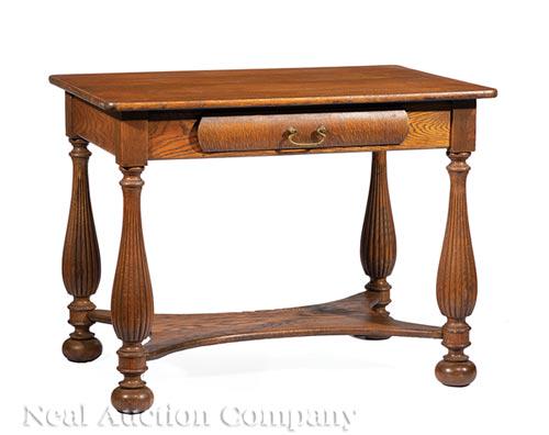 American Carved Oak Desk (1 of 2)