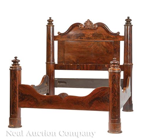 American Carved Mahogany Four Post Bedstead (1 of 3)