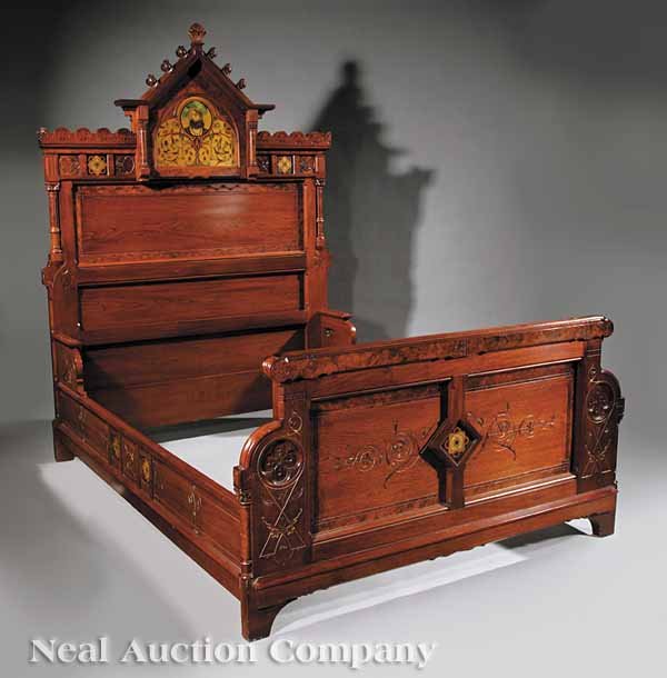 Pottier and Stymus Walnut, Burled Bedroom Suite