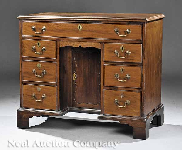 Late George III Mahogany Kneehole Desk