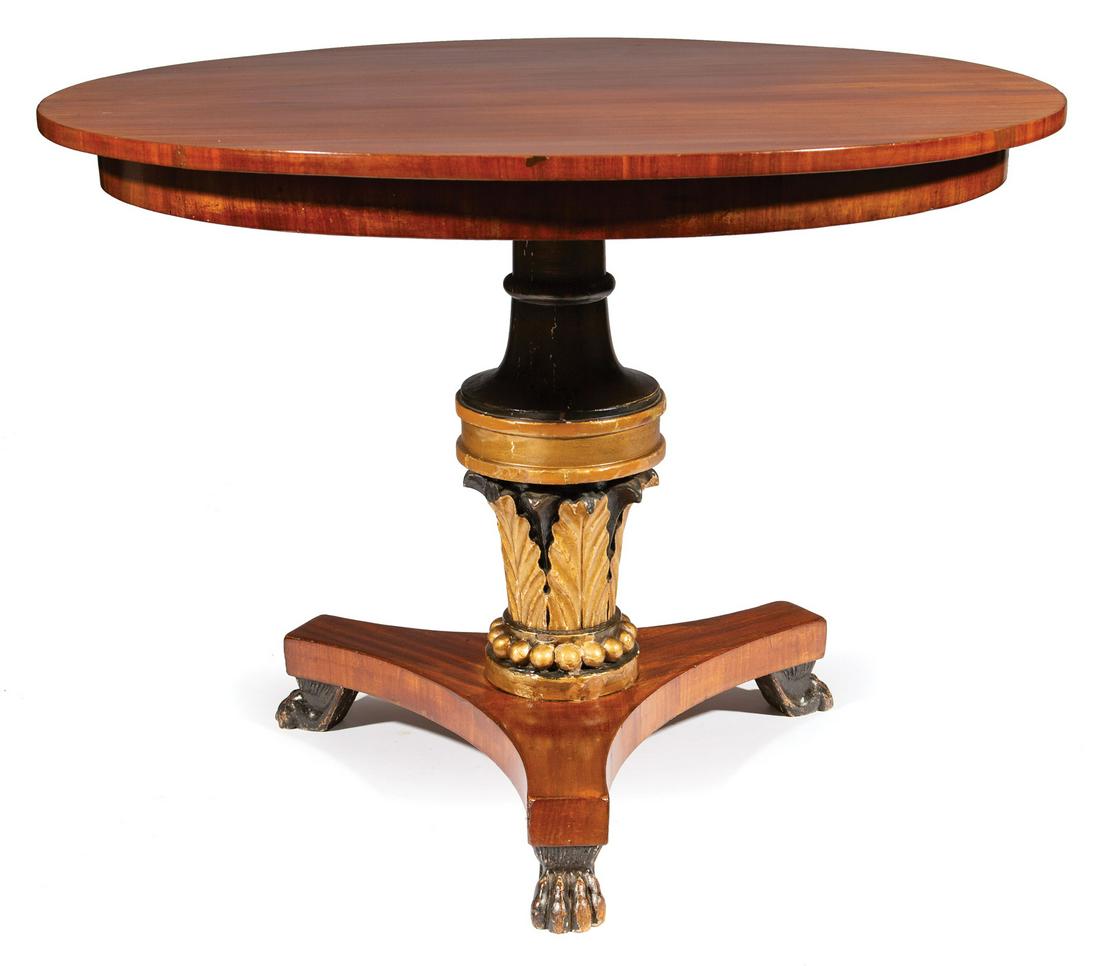 Mahogany, Parcel Ebonized and Gilt Center Table (1 of 3)