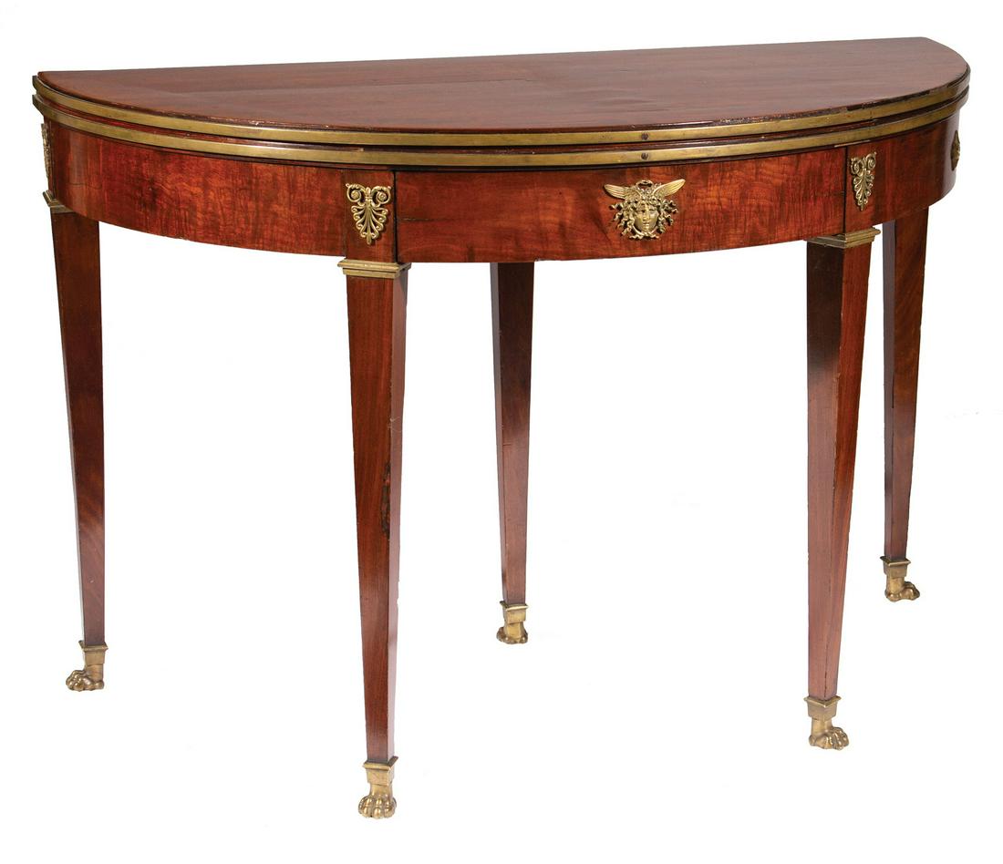 Neoclassical Bronze-Mounted Mahogany Games Table (1 of 8)