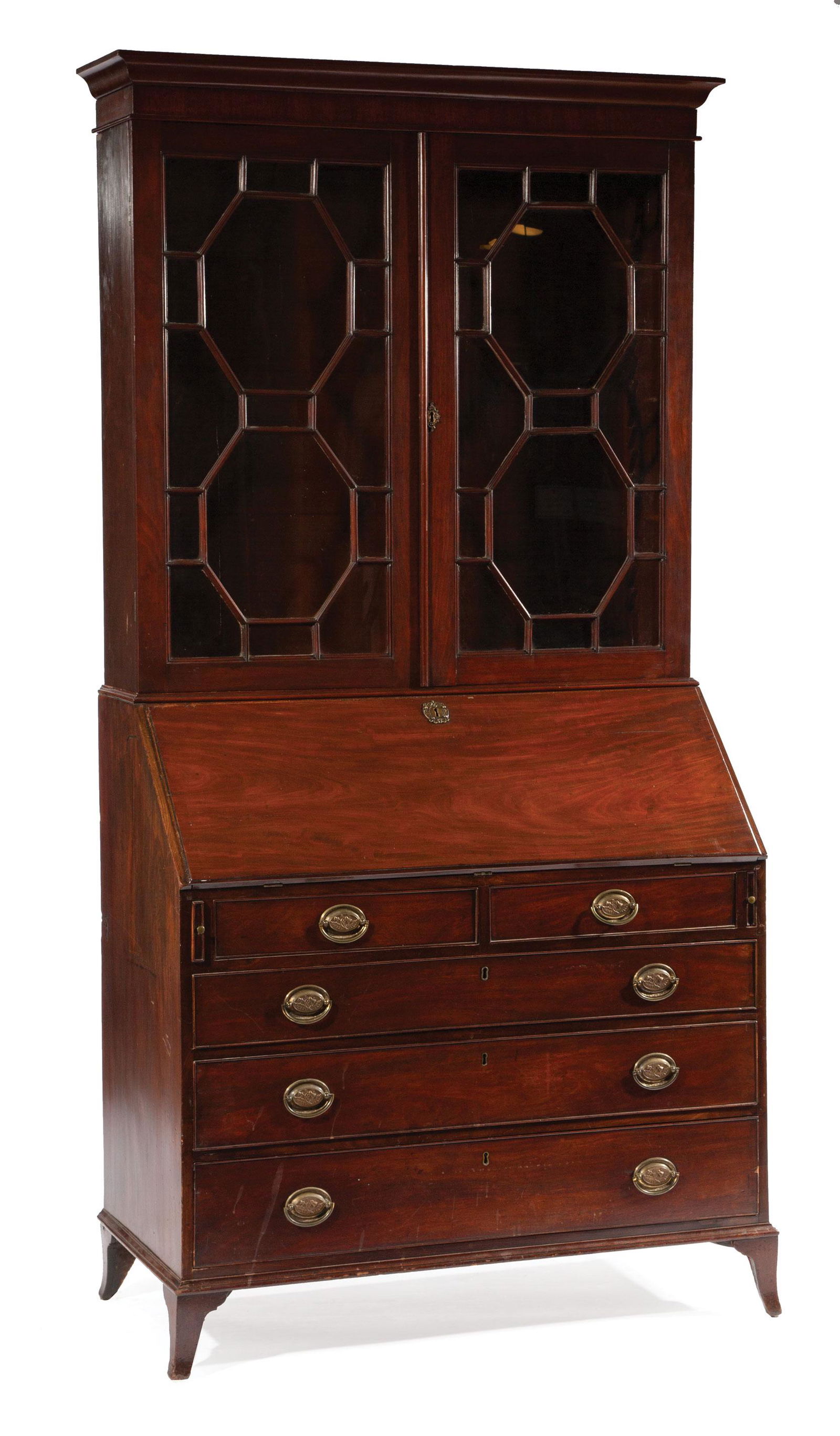 Georgian-Style Mahogany Secretary Bookcase (1 of 9)