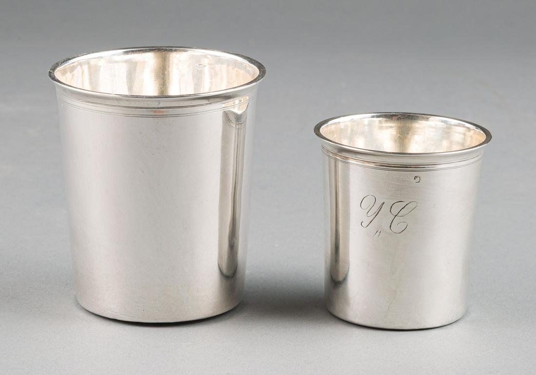 Two Antique French 1st Standard Silver Beakers (1 of 2)