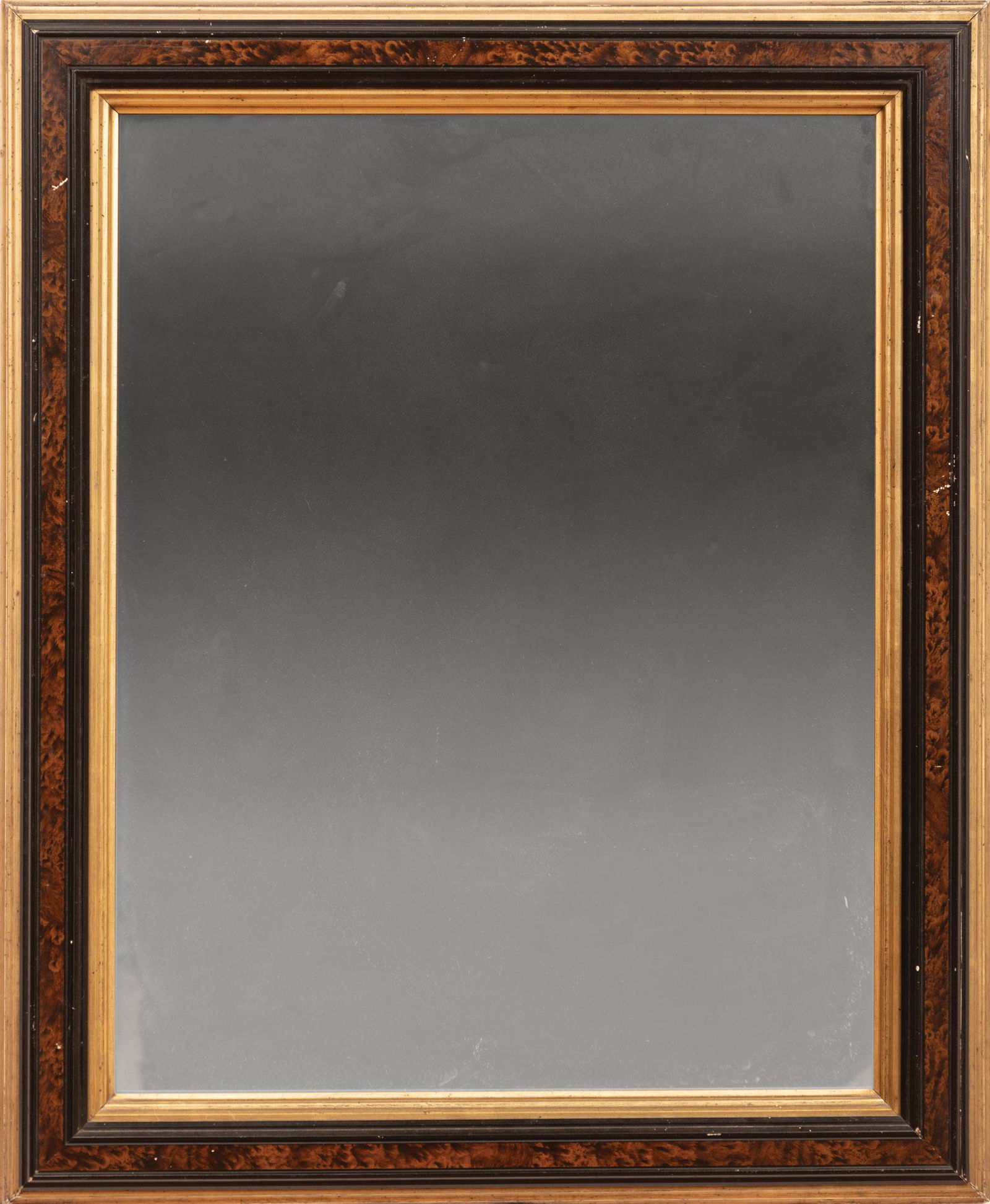 American Ebonized, Burled Wood and Gilt Mirror (1 of 1)