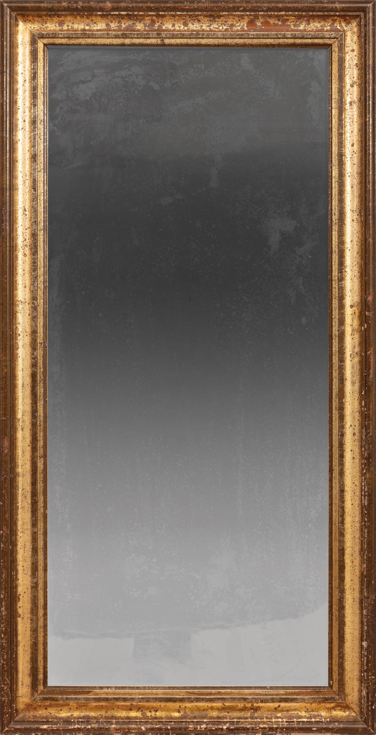 American Gilt Mirror: American Gilt Mirror , early-to-mid 19th c., coved bolection surround, old mirror plate, h. 45 1/2 in., w. 23 1/2 in Provenance: Estate of Julia Evans Reed